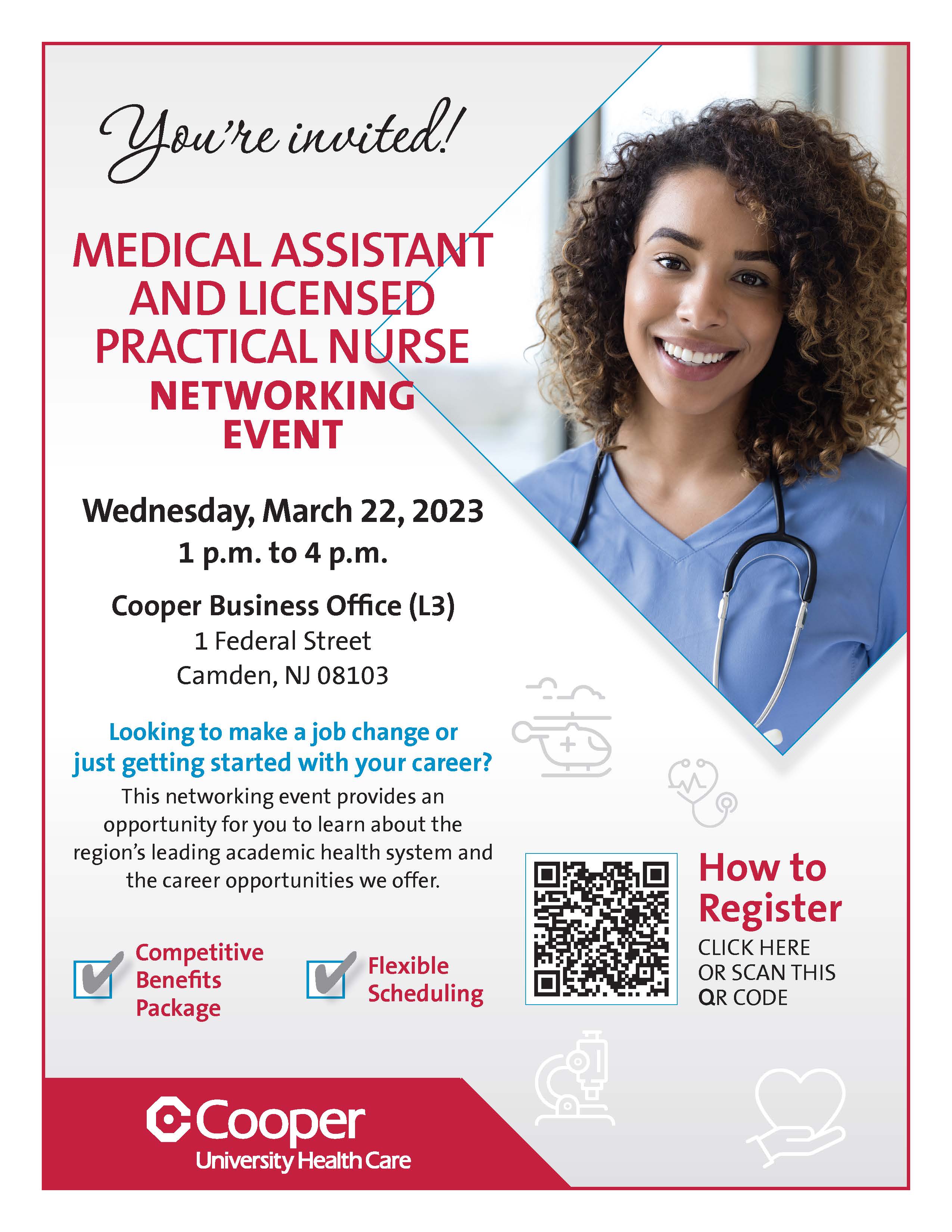 Medical Assistant and Licensed Practical Nurse Networking Event FLYER-March 22 2023 (L3)